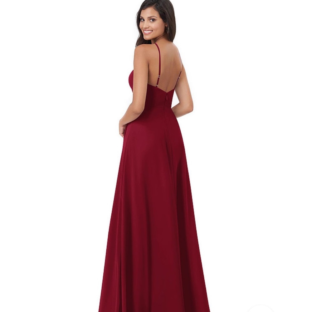 Azazie, Bailey Burgundy bridesmaid gown - Picture 2 of 3